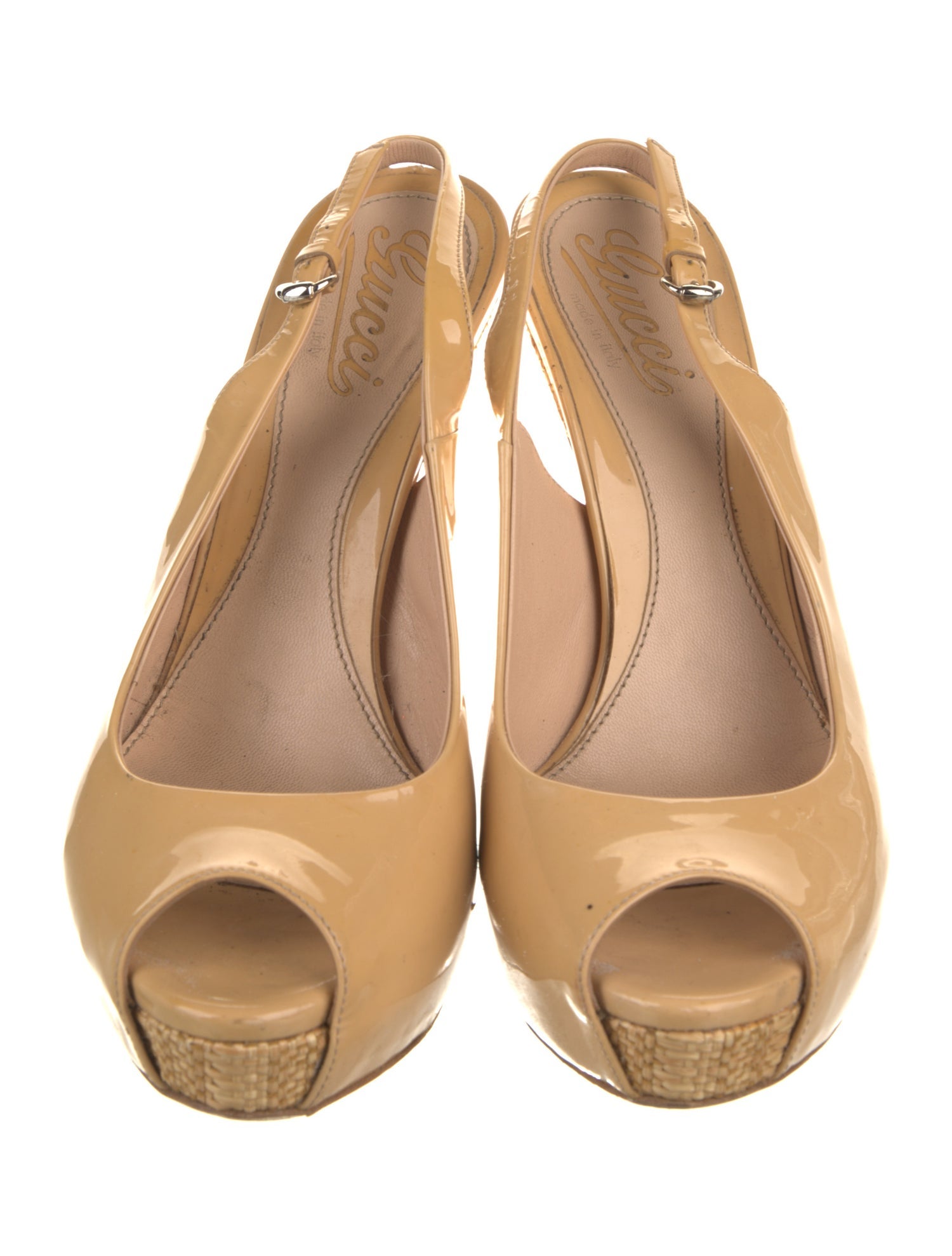 Gucci Patent Leather Slingback Pumps